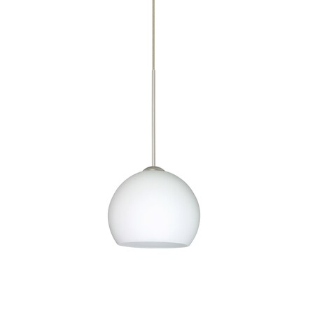 Besa Lighting Palla 5 Cord Pendant, Opal Matte, Satin Nickel Finish, 1x5W LED 1XT-565807-LED-SN